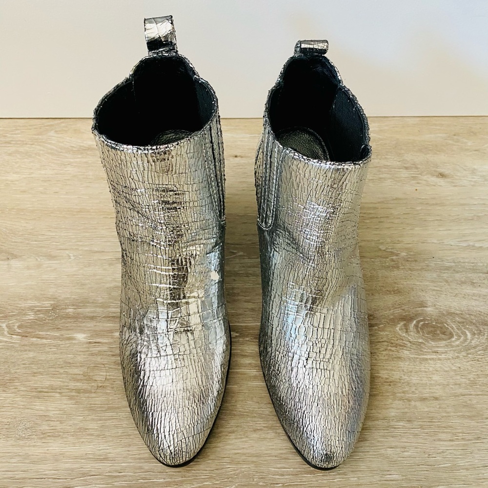 Zadig and Voltaire Silver Ankle Boots